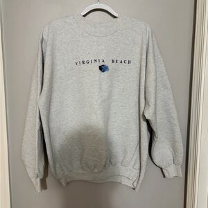 Vintage MiamiT’s Heather Gray Virginia Beach Crewneck Sweatshirt size large